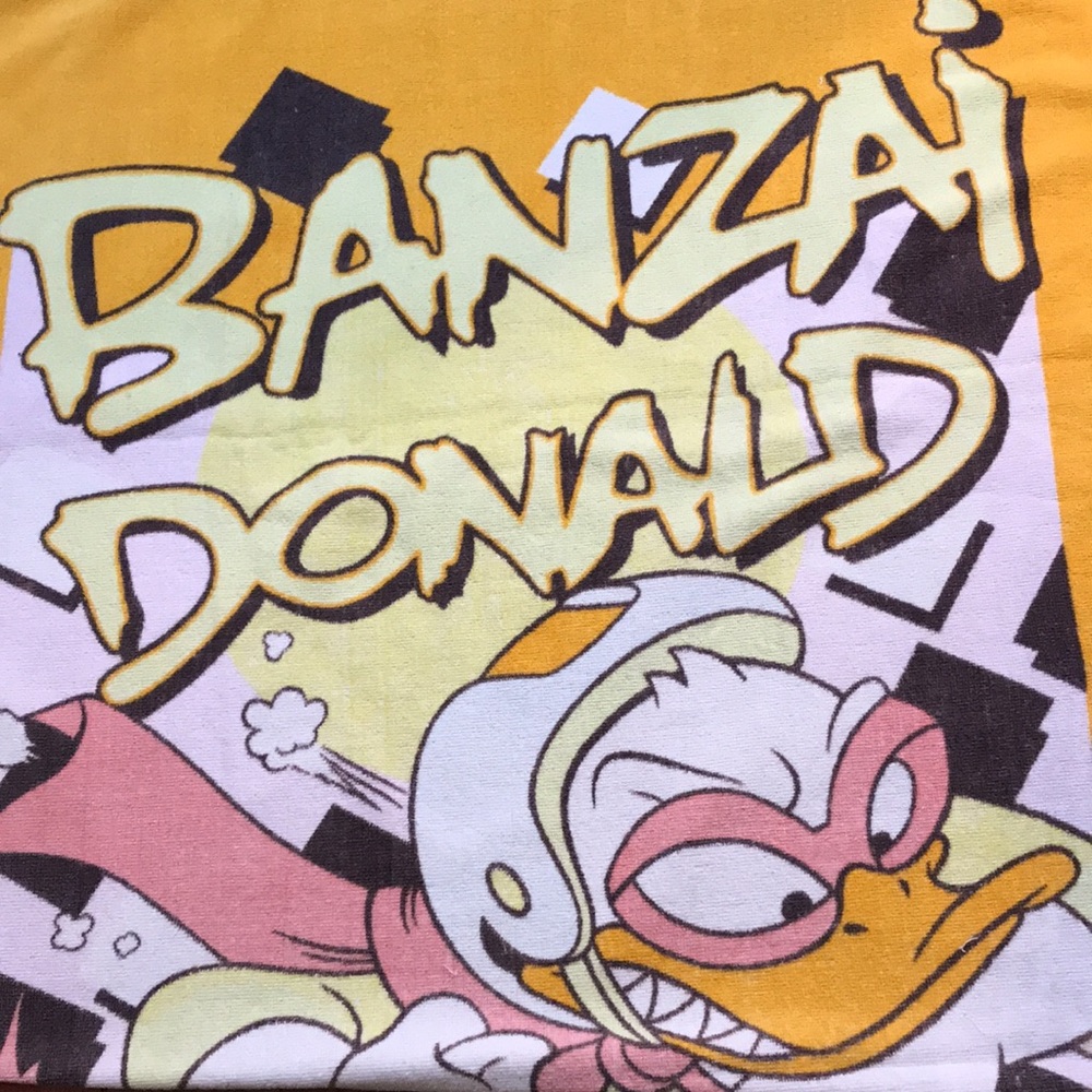 Vintage Walt Disney Banzai Donald Duck Towel Franco RIN 22682 Aged